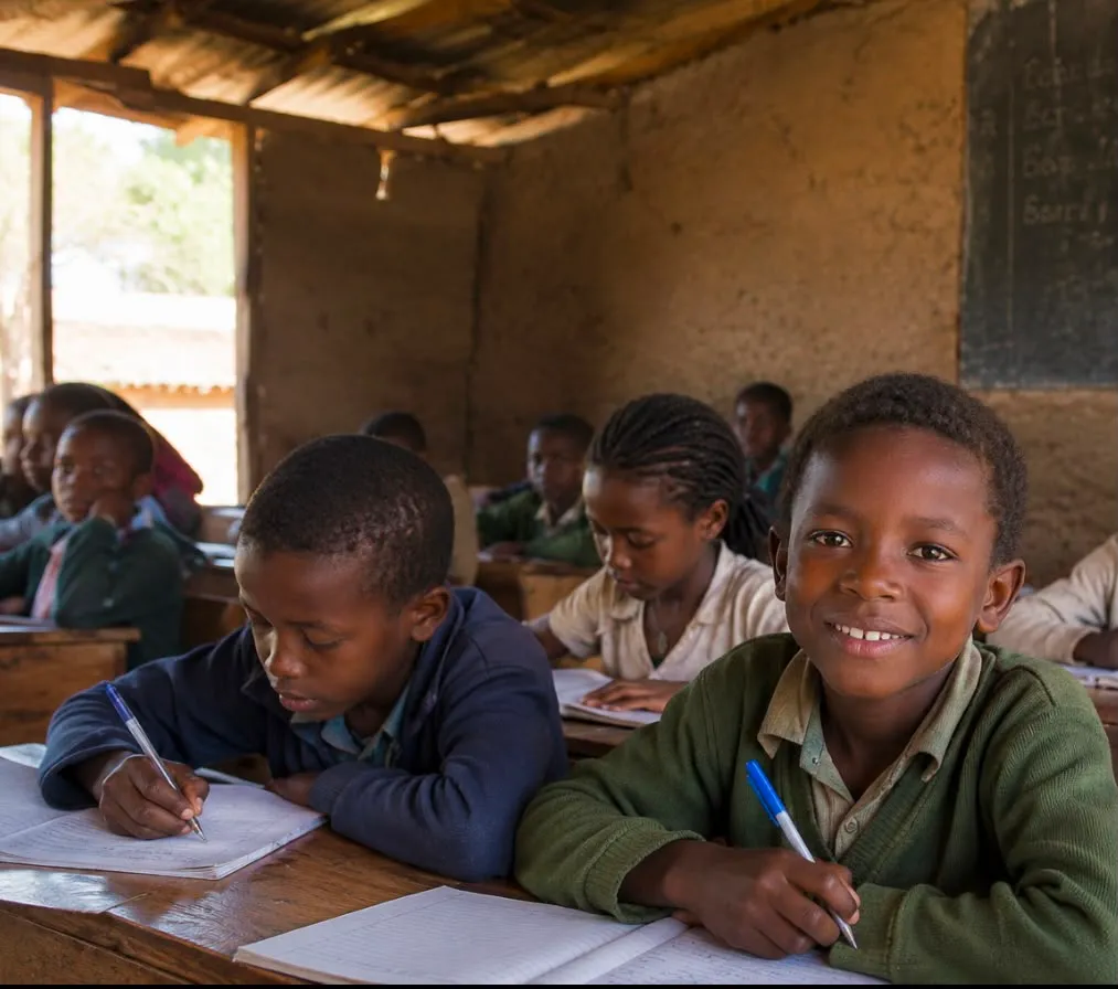 ANRO team visiting a school in Ethiopia
